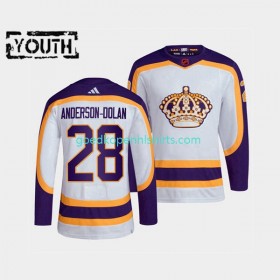 Los Angeles Kings Jaret Anderson-Dolan 28 Adidas 2022 Reverse Retro Wit Authentic Shirt - Kinderen